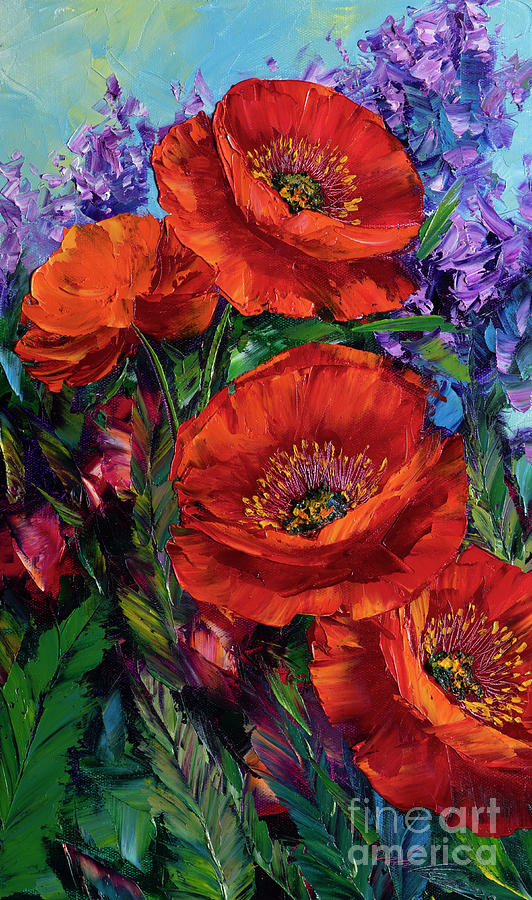 Poppy Flower Painting by Willson Lau