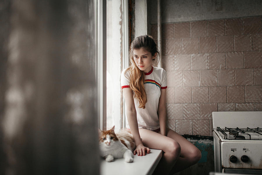 Portrait of woman in apartment #10 Photograph by Igor Ustynskyy