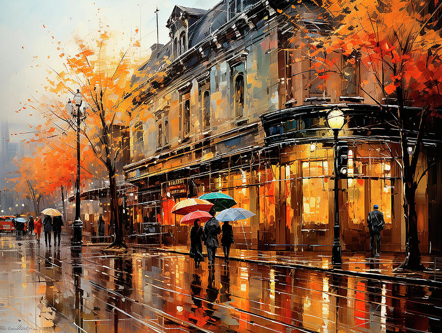 Paris Mixed Media - Rain in Paris #10 by Tim Hill