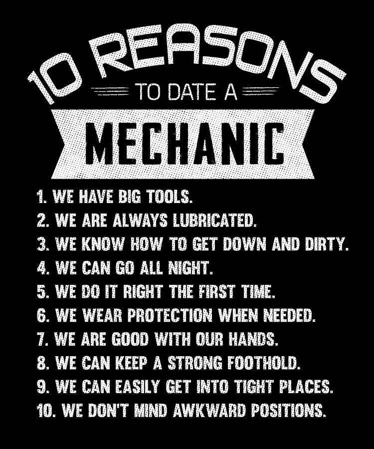 10 Reasons to Date a Mechanic Blue Collar Digital Art by Wowshirt ...