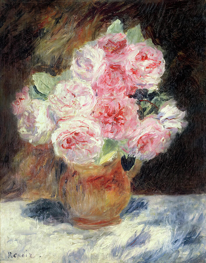 Roses By Pierre-auguste Renoir Painting