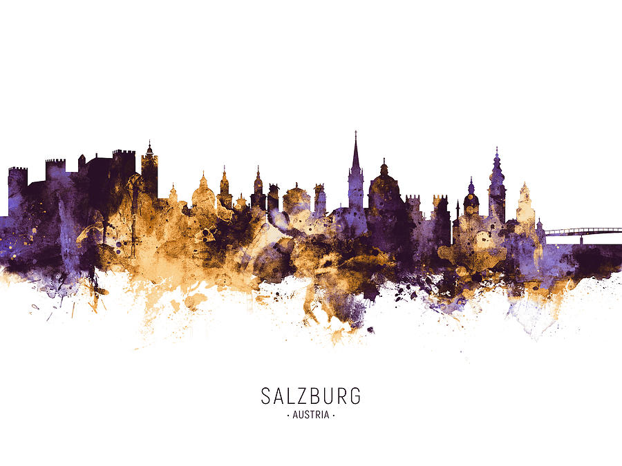 Salzburg Austria Skyline #10 Digital Art by Michael Tompsett