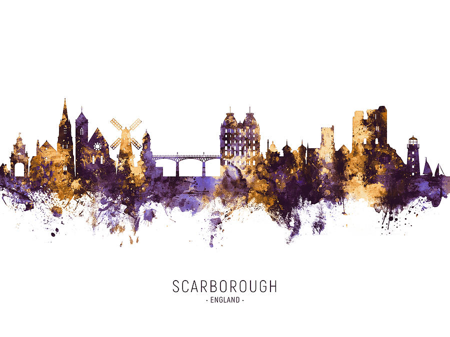 Scarborough England Skyline #10 Digital Art by Michael Tompsett