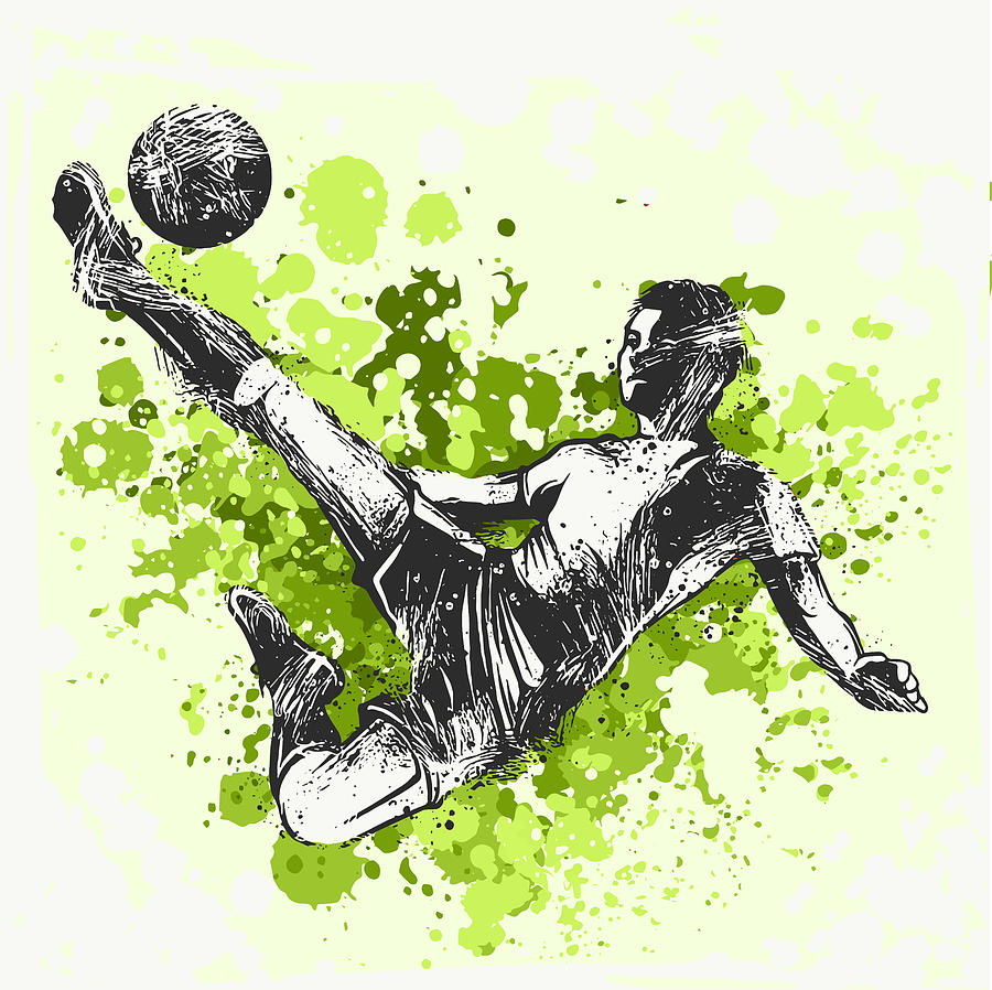 Soccer Player Kicking Ball Illustration Of Sport Digital Art By Dean Zangirolami