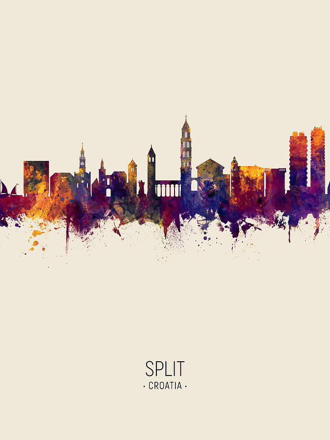 Split Croatia Skyline #10 Digital Art by Michael Tompsett
