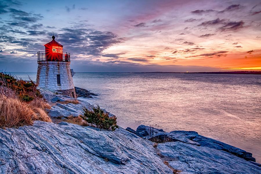 Sunset at Castle Hill Lighthous. Newport, Rhode Island #10 Photograph by Alex Grichenko