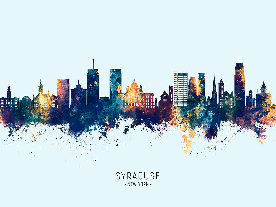 Syracuse New York Skyline #10 Digital Art by Michael Tompsett