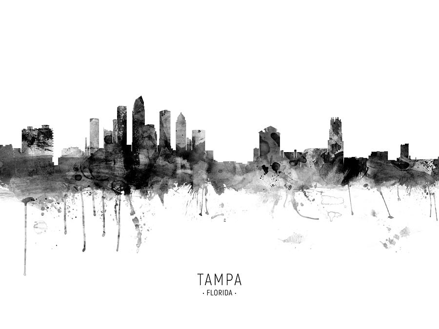Tampa Florida Skyline #10 Digital Art by Michael Tompsett