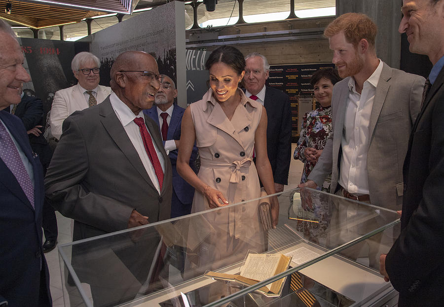 The Duke & Duchess of Sussex Visit The Nelson Mandela Centenary Exhibition #10 Photograph by WPA Pool