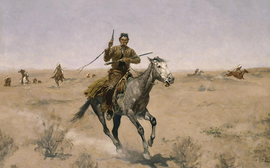 The Flight By Frederic Remington Painting