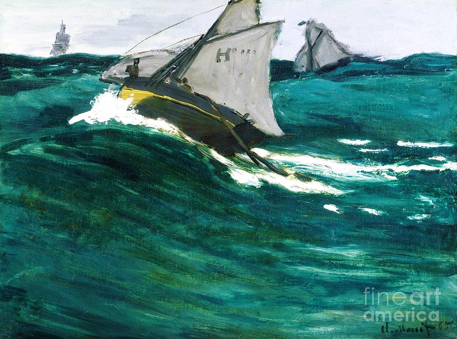 The Green Wave #10 Painting by Claude Monet