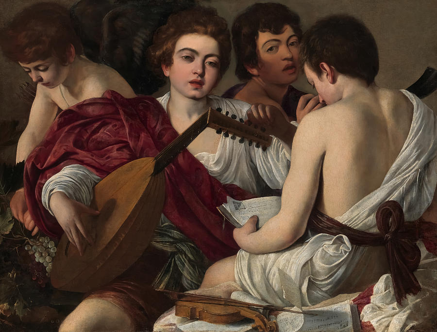Up Movie Painting - The Musicians by Caravaggio by Mango Art