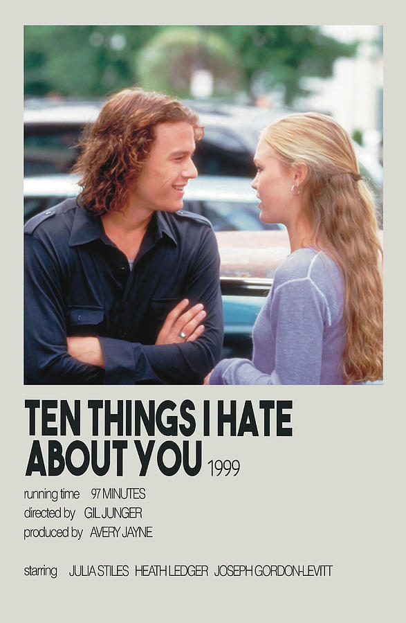 10 Things I Hate About You 1999 Movie Poster Painting by Lee Jasmine ...