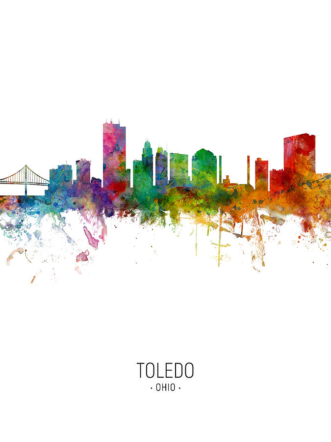 Toledo Ohio Skyline #10 Digital Art by Michael Tompsett