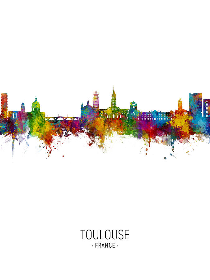Toulouse France Skyline #10 Digital Art by Michael Tompsett