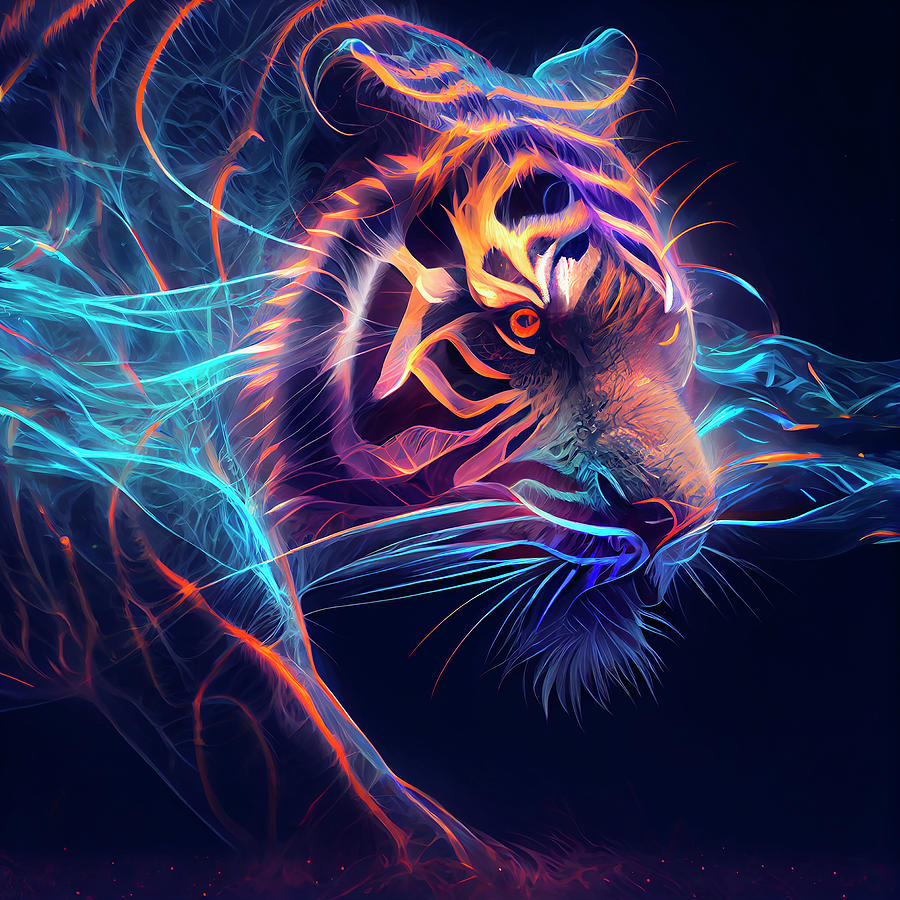 Transparent Magical Tiger Art Digital Art by Tim Hill - Fine Art America