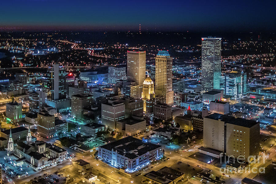 Tulsa Oklahoma Downtown Business District Aerial Skyline Photography #10 Photograph by Cooper Ross