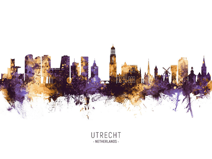 Utrecht The Netherlands Skyline #10 Digital Art by Michael Tompsett