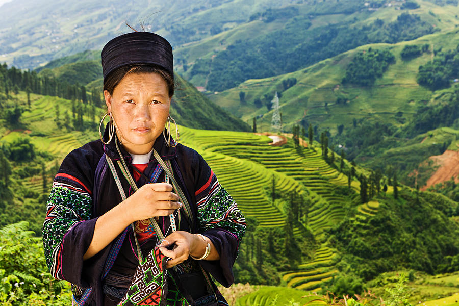 Vietnamese minority people - woman from Black Hmong Hill Tribe #10 Photograph by Hadynyah
