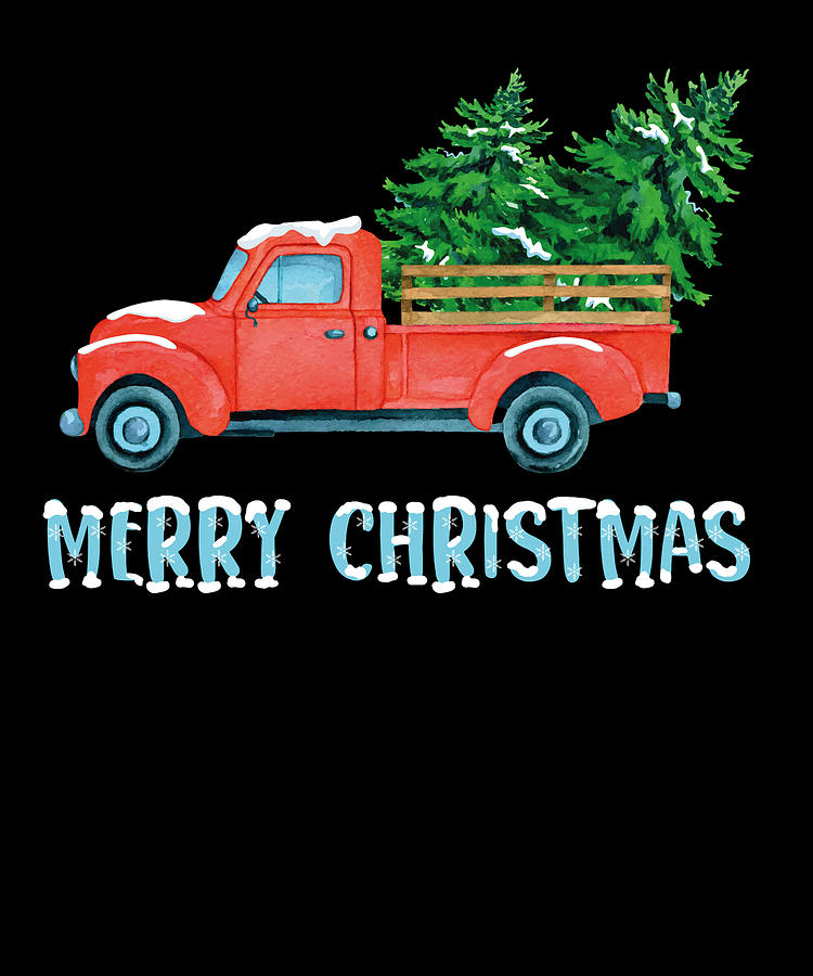 Vintage Wagon Christmas Pickup Truck Retro #10 Digital Art by Toms Tee ...