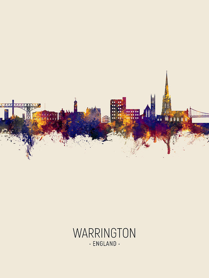Warrington England Skyline #10 Digital Art by Michael Tompsett