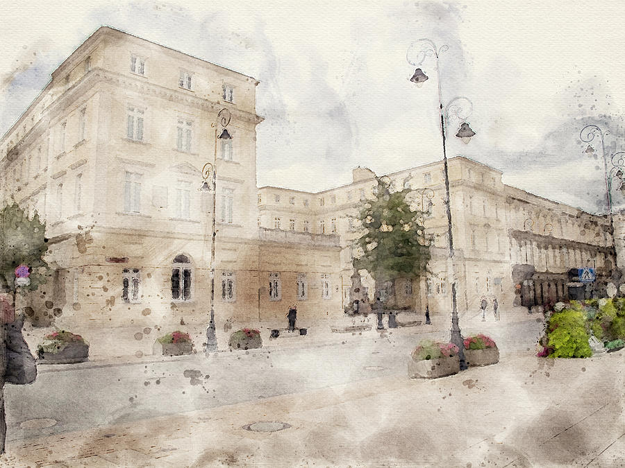 Warsaw Old Town Mixed Media - Warsaw Old Town #10 by Smart Aviation