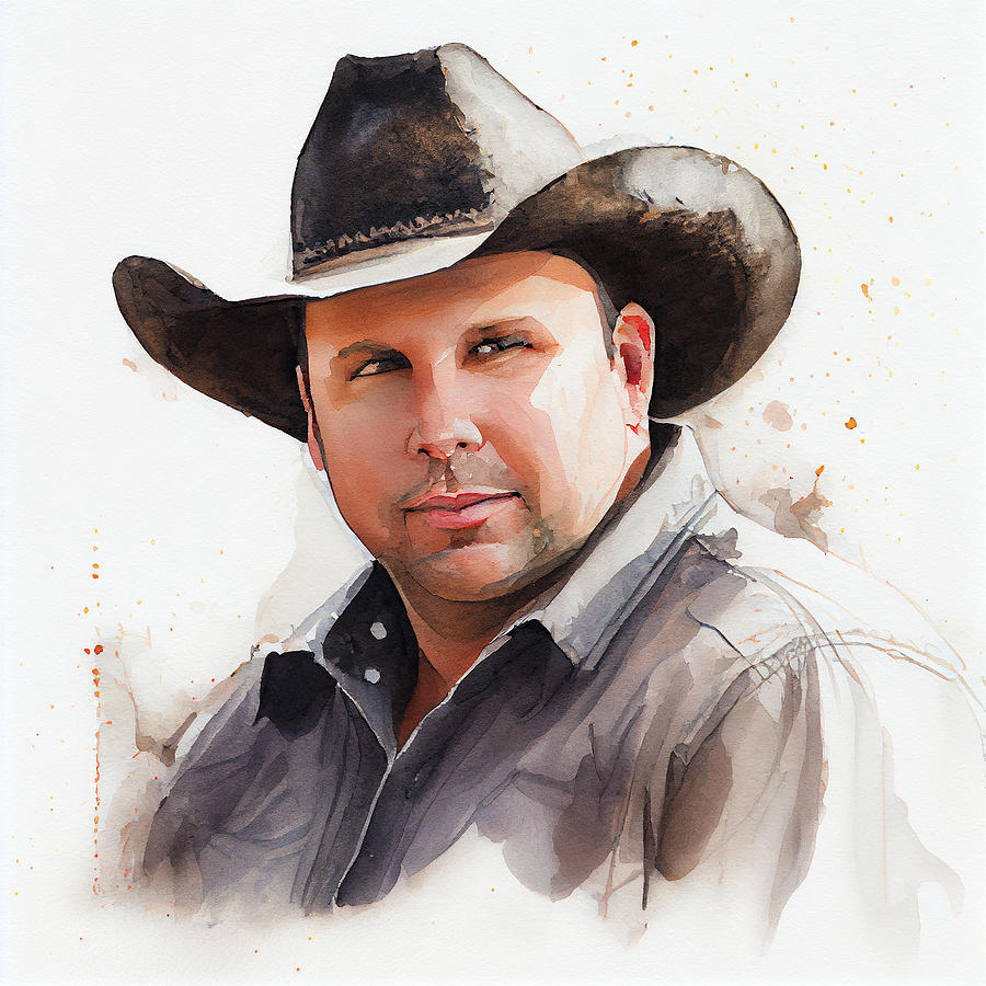 Watercolour Of Garth Brooks #10 Digital Art By Tim Hill - Fine Art America