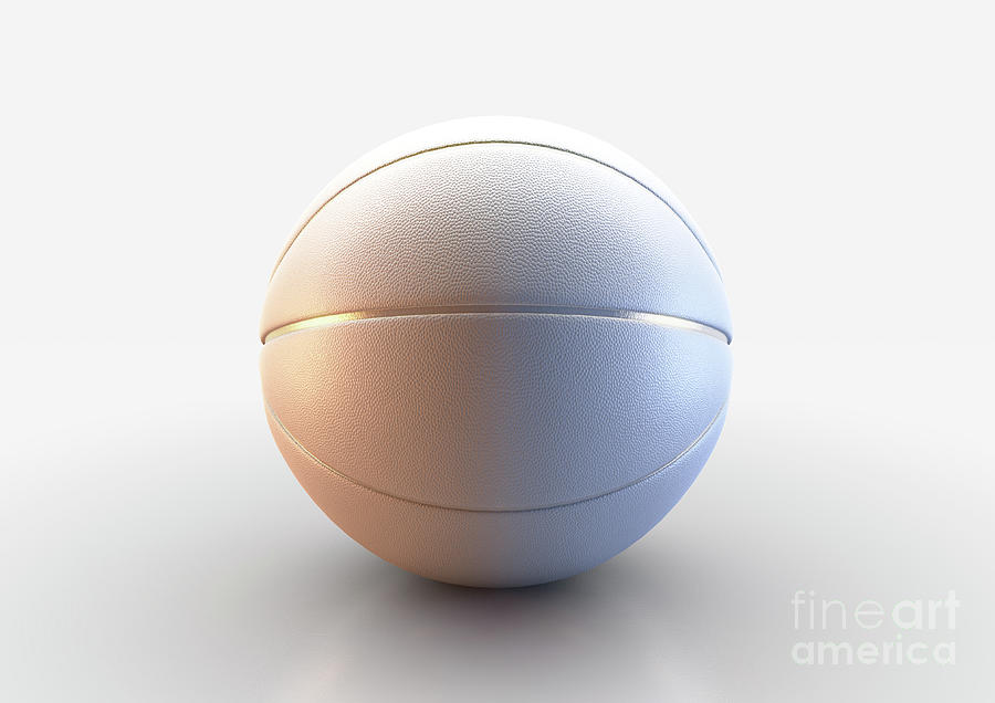 White And Gold Basketball Concept Digital Art by Allan Swart - Fine Art ...