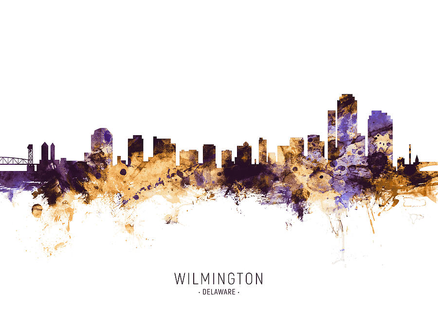 Wilmington Delaware Skyline #10 Digital Art by Michael Tompsett