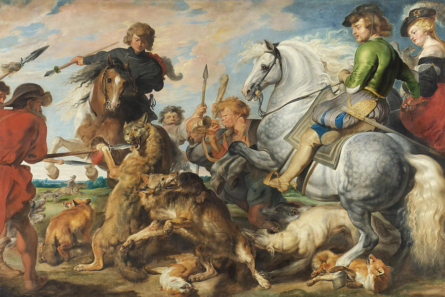 Peter Paul Rubens Painting - Wolf and Fox Hunt by Peter Paul Rubens  by Mango Art