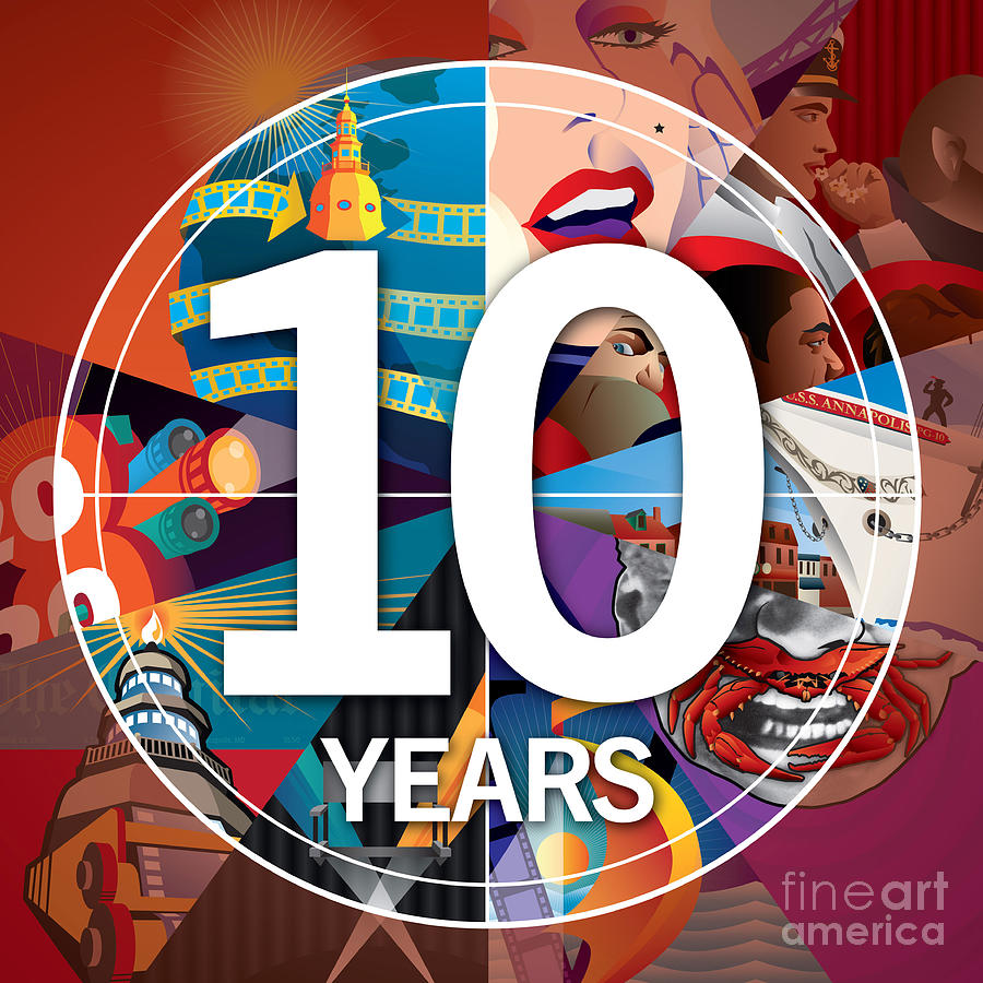 10 Years Annapolis Film Festival Icon Digital Art by Joe Barsin