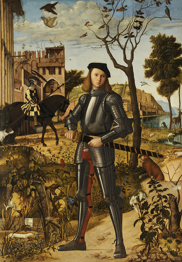 Vittore Carpaccio Painting - Young Knight in a Landscape by Vittore Carpaccio by Mango Art