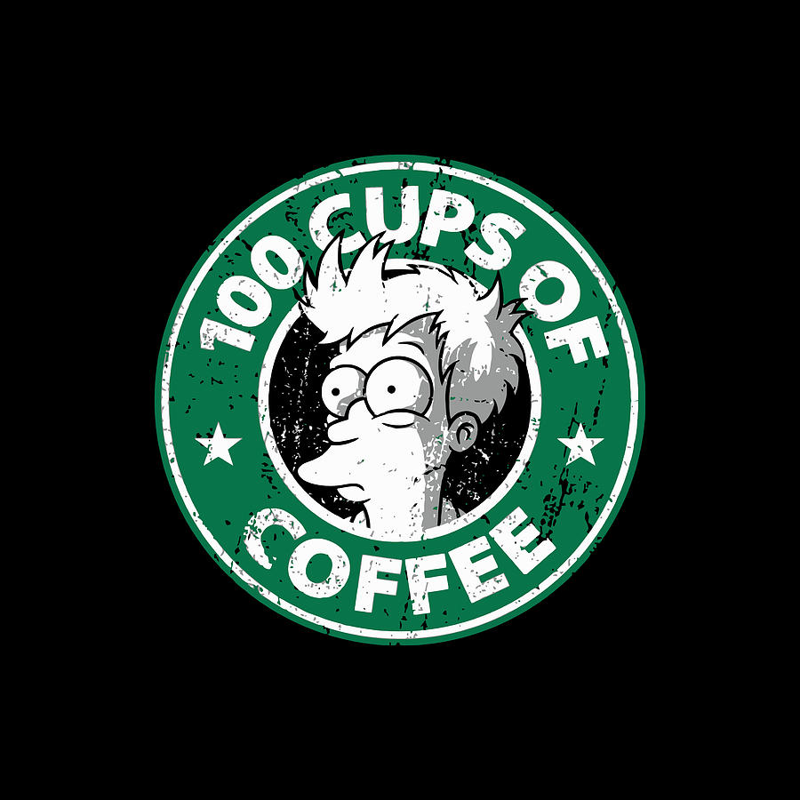 Coffee Digital Art - 100 Cups Of Coffee  Futurama  by Jo Wiseman