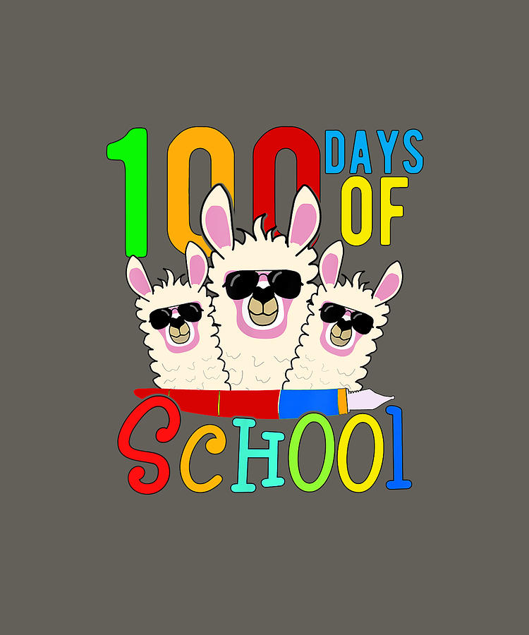 100 Days No Prob Llama Applique Digital Machine Embroidery Design 4 Sizes 100th day of school applique 100 days of school embroidery