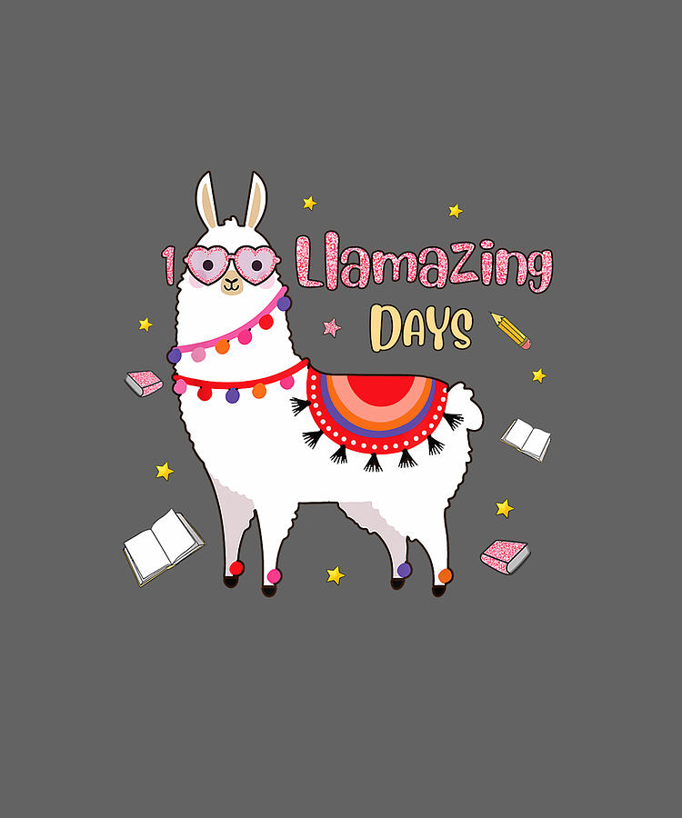 100 Llamazing Days Funny Llama Happy 100th Day Of School T-Shirt ...