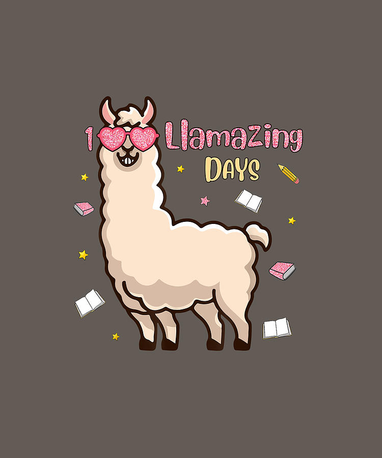 100 Llamazing Days Llama 100th Day Of School For Girls Kids T-Shirt Digital  Art by Julie Hurst - Fine Art America