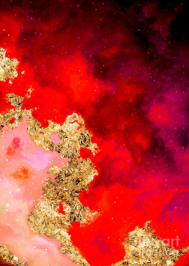 100 Starry Nebulas in Space Abstract Digital Painting 009 Mixed Media by Holy Rock Design