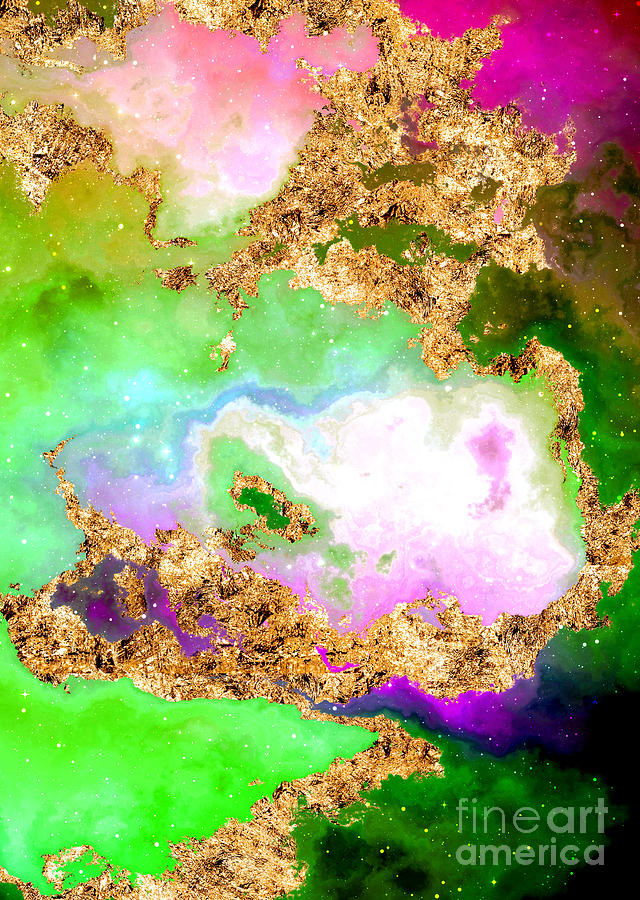 100 Starry Nebulas in Space Abstract Digital Painting 010 Mixed Media by Holy Rock Design