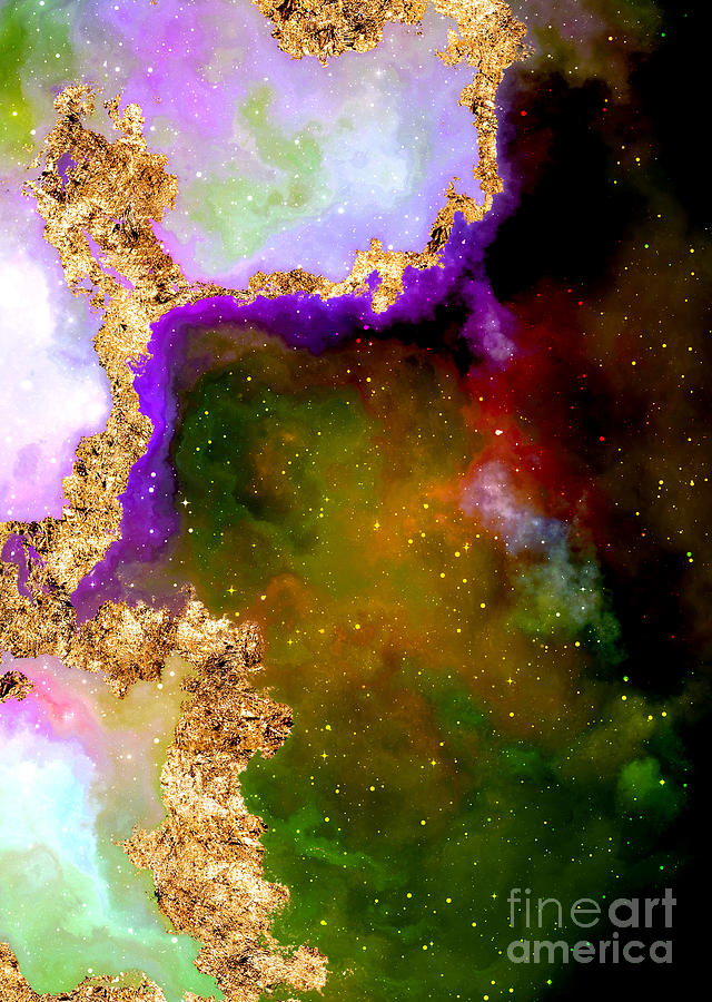 100 Starry Nebulas in Space Abstract Digital Painting 016 Mixed Media by Holy Rock Design