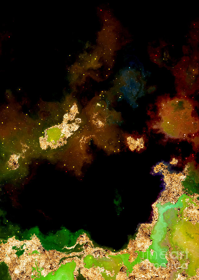 100 Starry Nebulas in Space Abstract Digital Painting 026 Mixed Media by Holy Rock Design