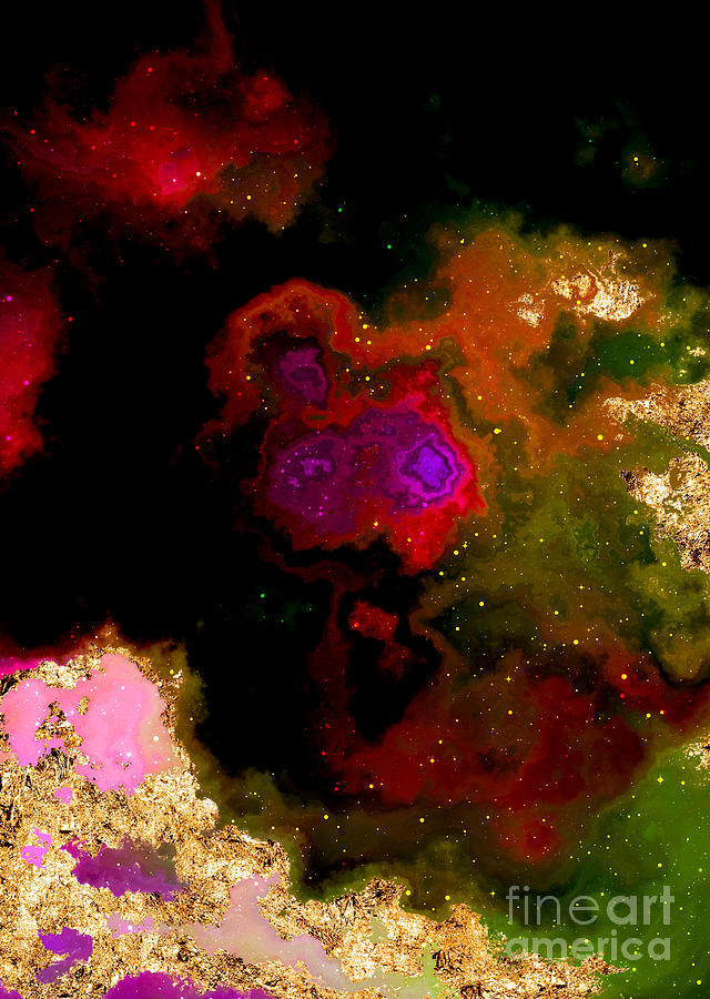 100 Starry Nebulas in Space Abstract Digital Painting 030 Mixed Media by Holy Rock Design