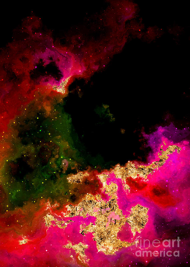 100 Starry Nebulas in Space Abstract Digital Painting 031 Mixed Media by Holy Rock Design