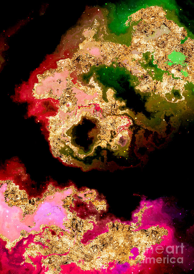 100 Starry Nebulas in Space Abstract Digital Painting 039 Mixed Media by Holy Rock Design