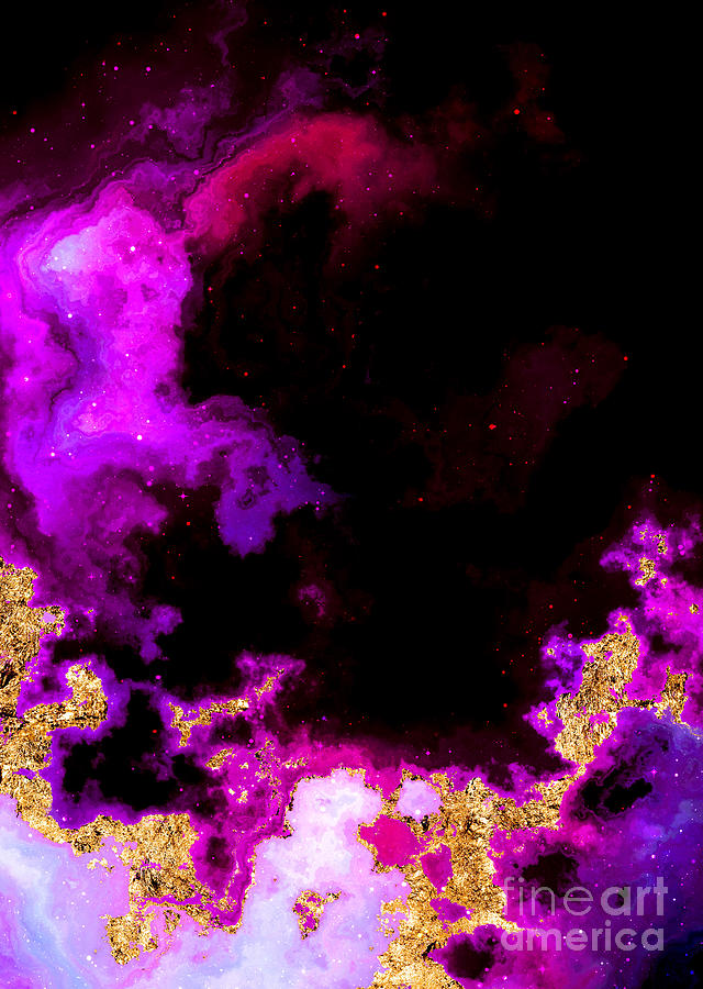 100 Starry Nebulas in Space Abstract Digital Painting 053 Mixed Media by Holy Rock Design
