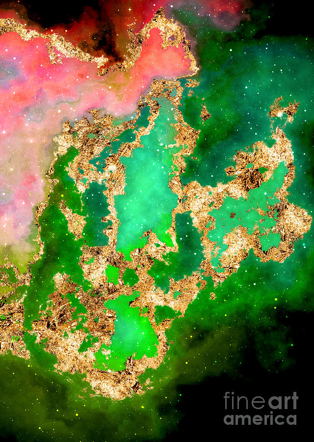 100 Starry Nebulas in Space Abstract Digital Painting 057 Mixed Media by Holy Rock Design