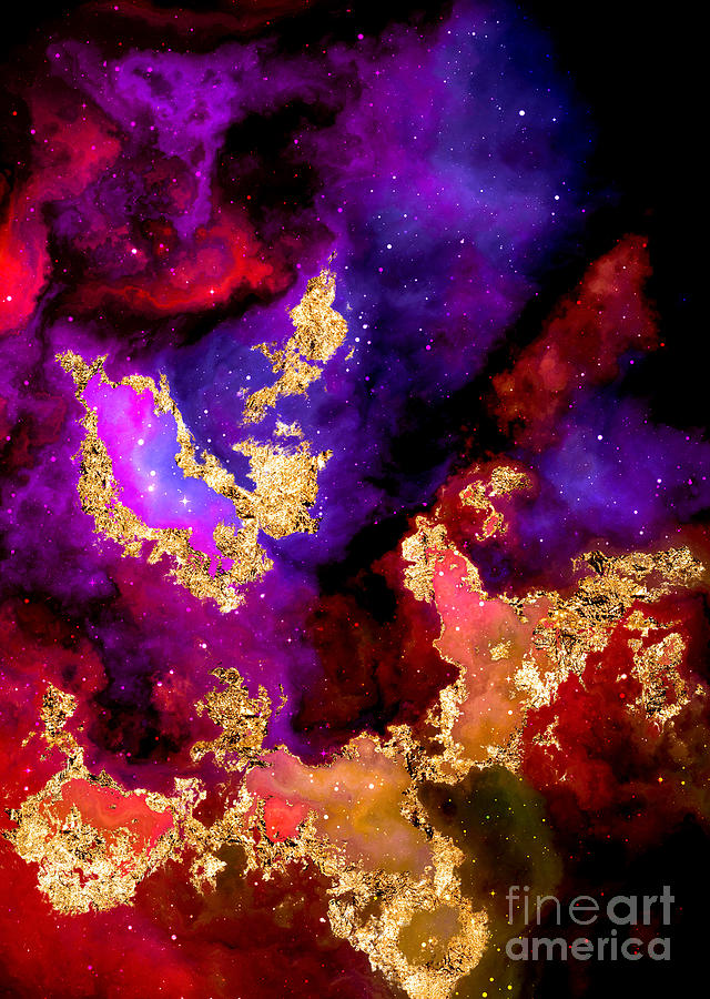 100 Starry Nebulas in Space Abstract Digital Painting 058 Mixed Media by Holy Rock Design