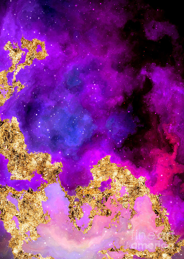 100 Starry Nebulas in Space Abstract Digital Painting 059 Mixed Media by Holy Rock Design