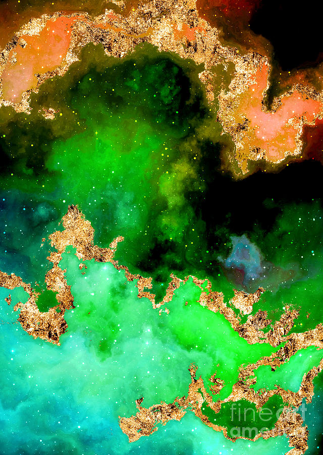100 Starry Nebulas in Space Abstract Digital Painting 061 Mixed Media by Holy Rock Design