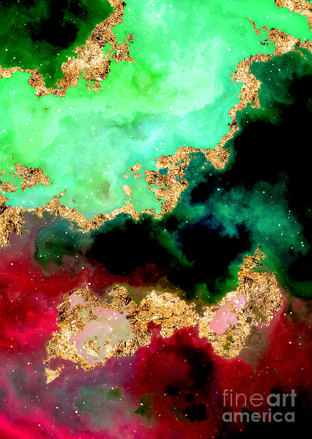 100 Starry Nebulas in Space Abstract Digital Painting 065 Mixed Media by Holy Rock Design