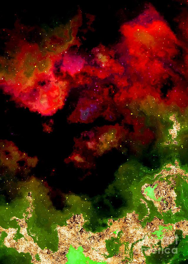 100 Starry Nebulas in Space Abstract Digital Painting 071 Mixed Media by Holy Rock Design